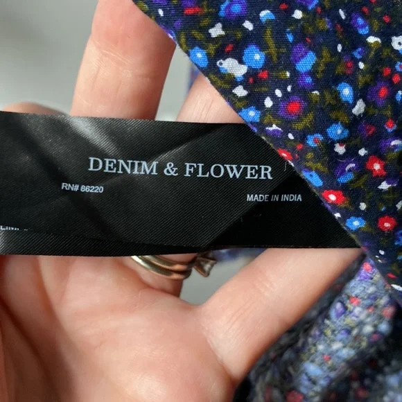 Denim & Flower Ricky Singh Mens Medium Floral Paisley Pattern Button Down Shirt - Picture 5 of 6